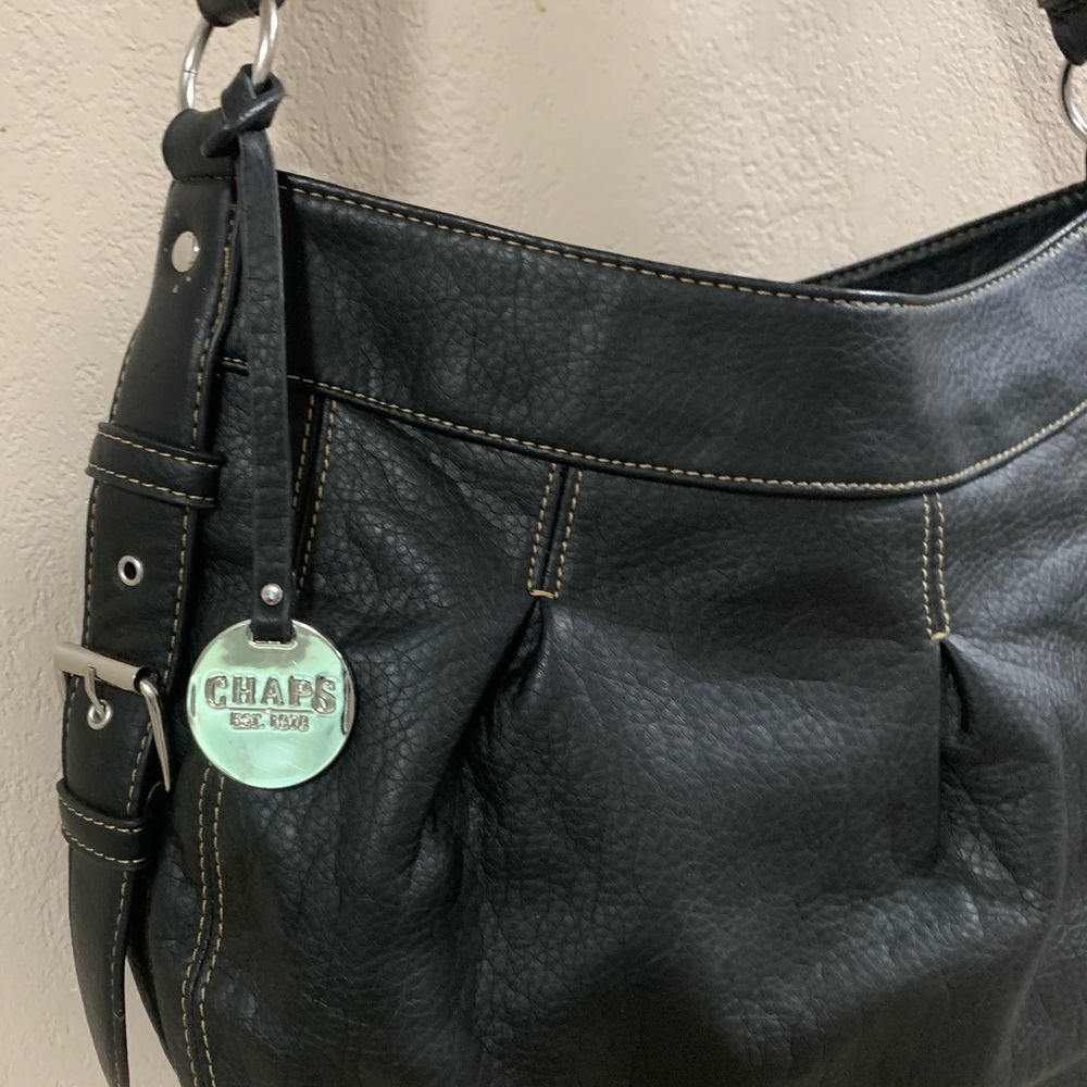 Chaps Black Leather Handbag - Picture 4 of 6
